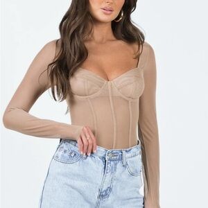 Princess Polly Leonie Bodysuit Beige